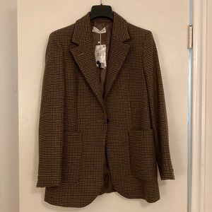 Mango Brown Houndstooth blazer size Large